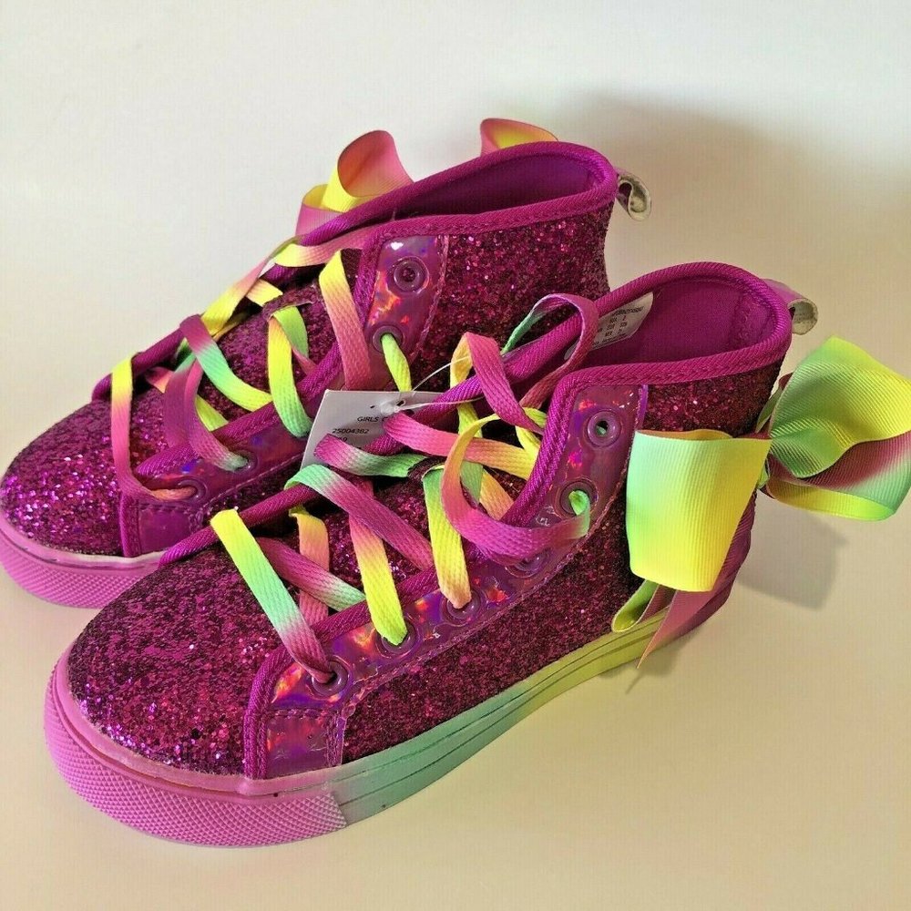 Jojo Siwa Tie Dye rainbow Glitter Bow Shoes High T